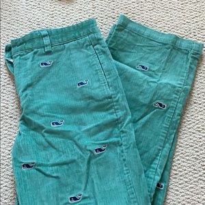 Mint green w/ whale vineyard vines corduroy pants